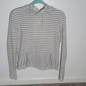 J Crew 100% Cotton Striped Hooded Sweatshirt Size XS Beach Preppy